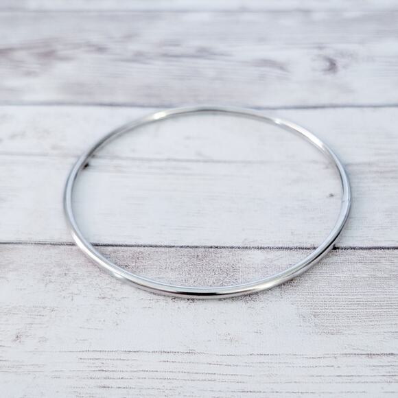 Vintage Bracelet Simple Silver Tone 8.5" - Picture 5 of 6